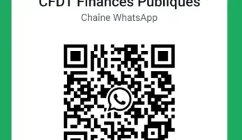 QR code Chaîne Whatsapp CFDT Finances Publiques