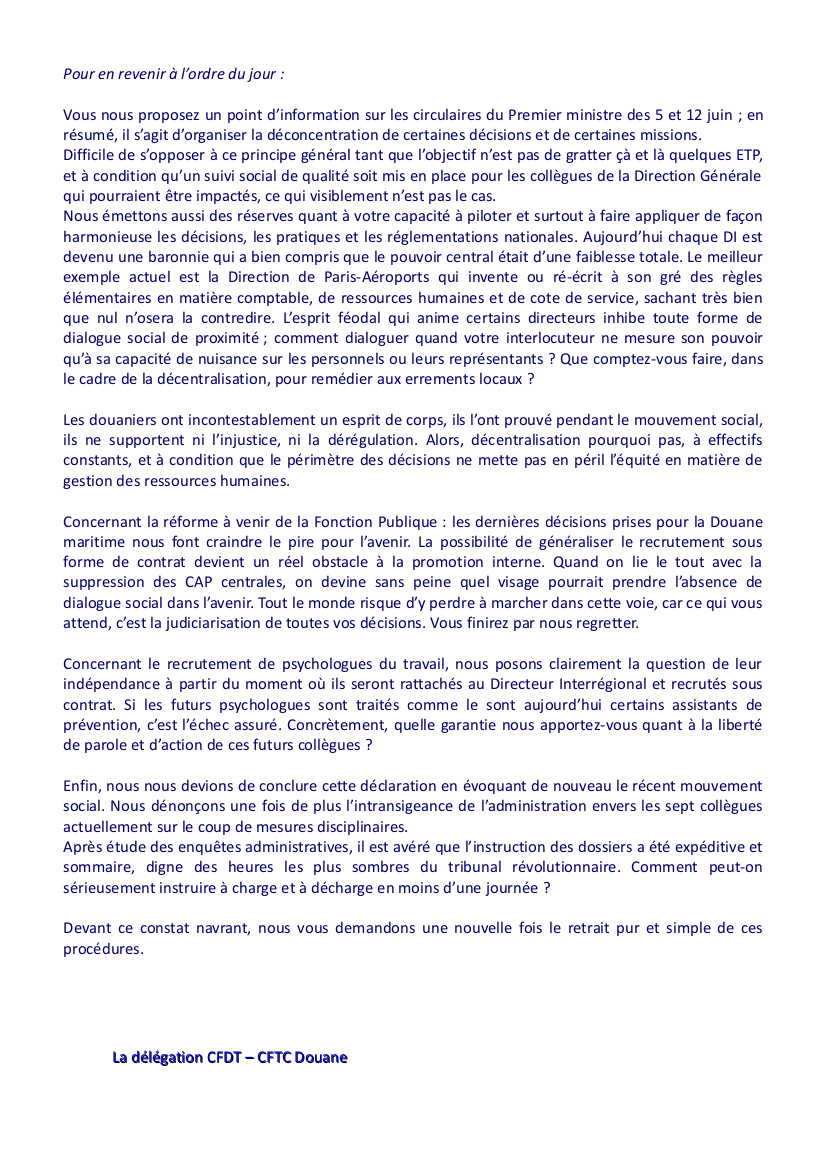 Déclaration liminaire CTR 9 et 10.07.2019 P2