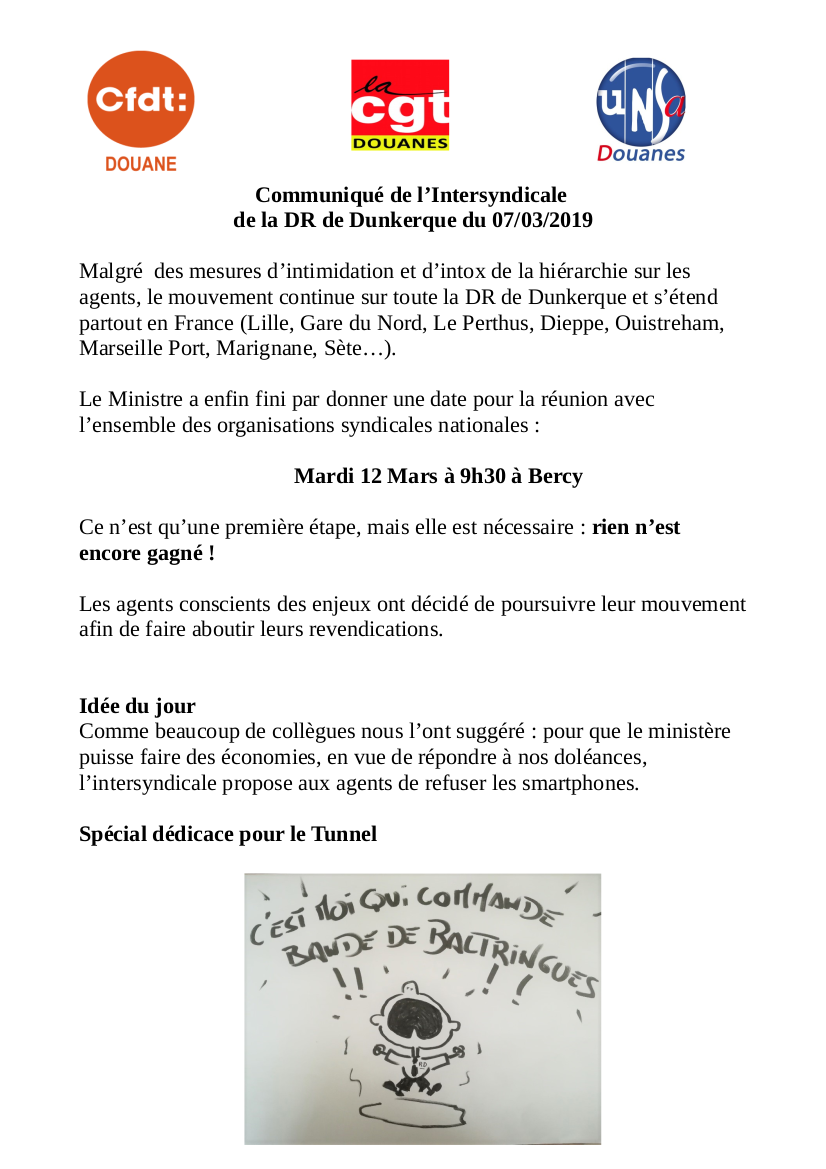 Communiqué CFDT - CGT - UNSA