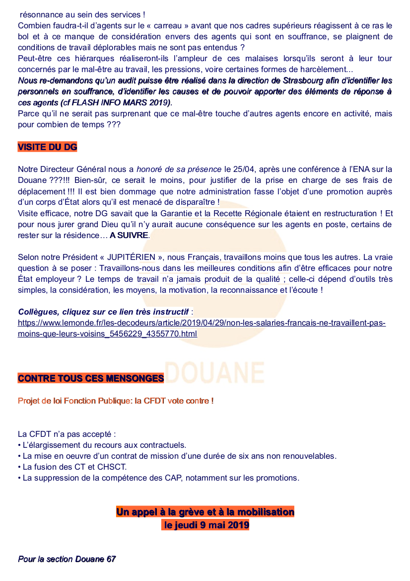 Flash Info CFDT  Strasbourg - Mai 2019 Des lanceurs d'alerte V