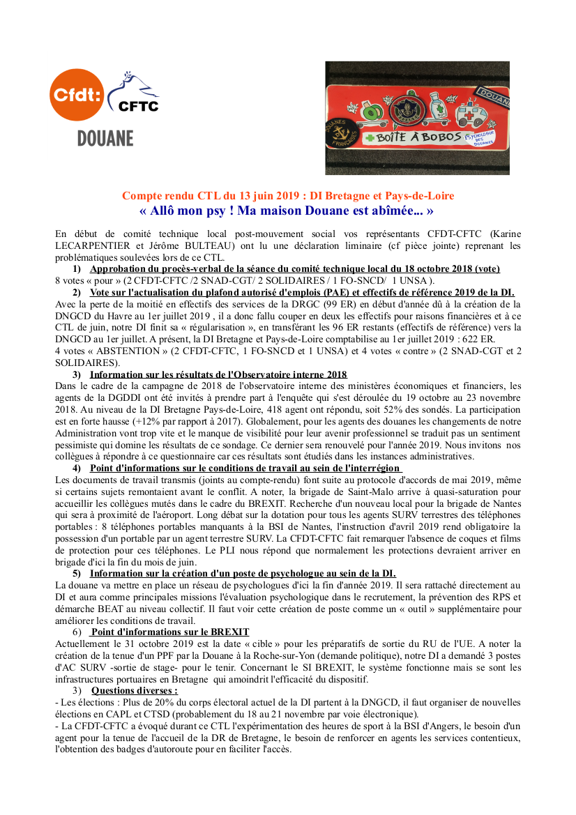 CR CTL BZH PDL du 13.06.2019